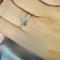 Adjustable Leaf And Branch Ring With Cubic Zirconia On End