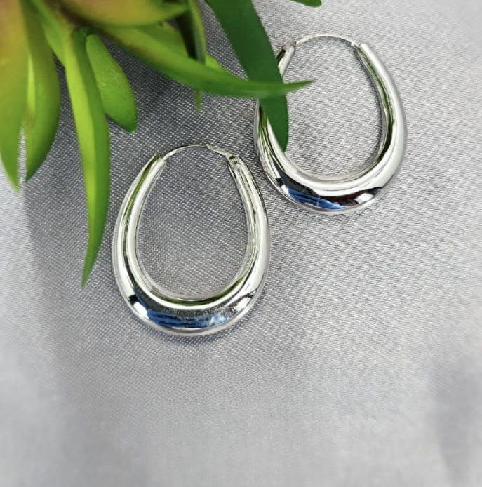 25X 30 Mm Oval Wide Hoop Earrings