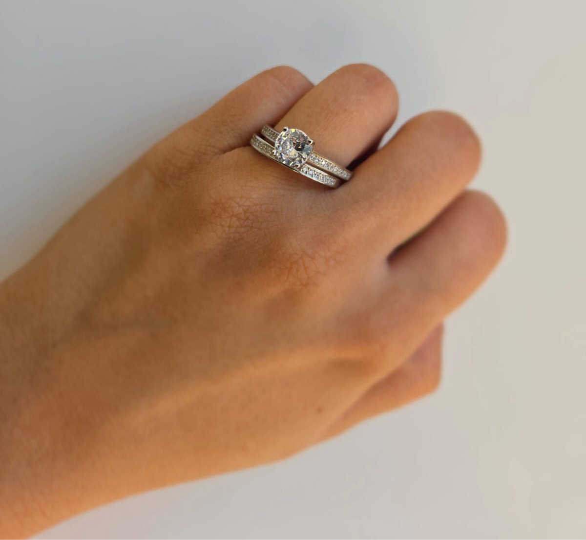 Sterling Silver Wedding Band Set