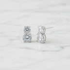 Double Clear Stone Earrings