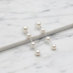 Four Drop Pearl Earrings - Terciany 
