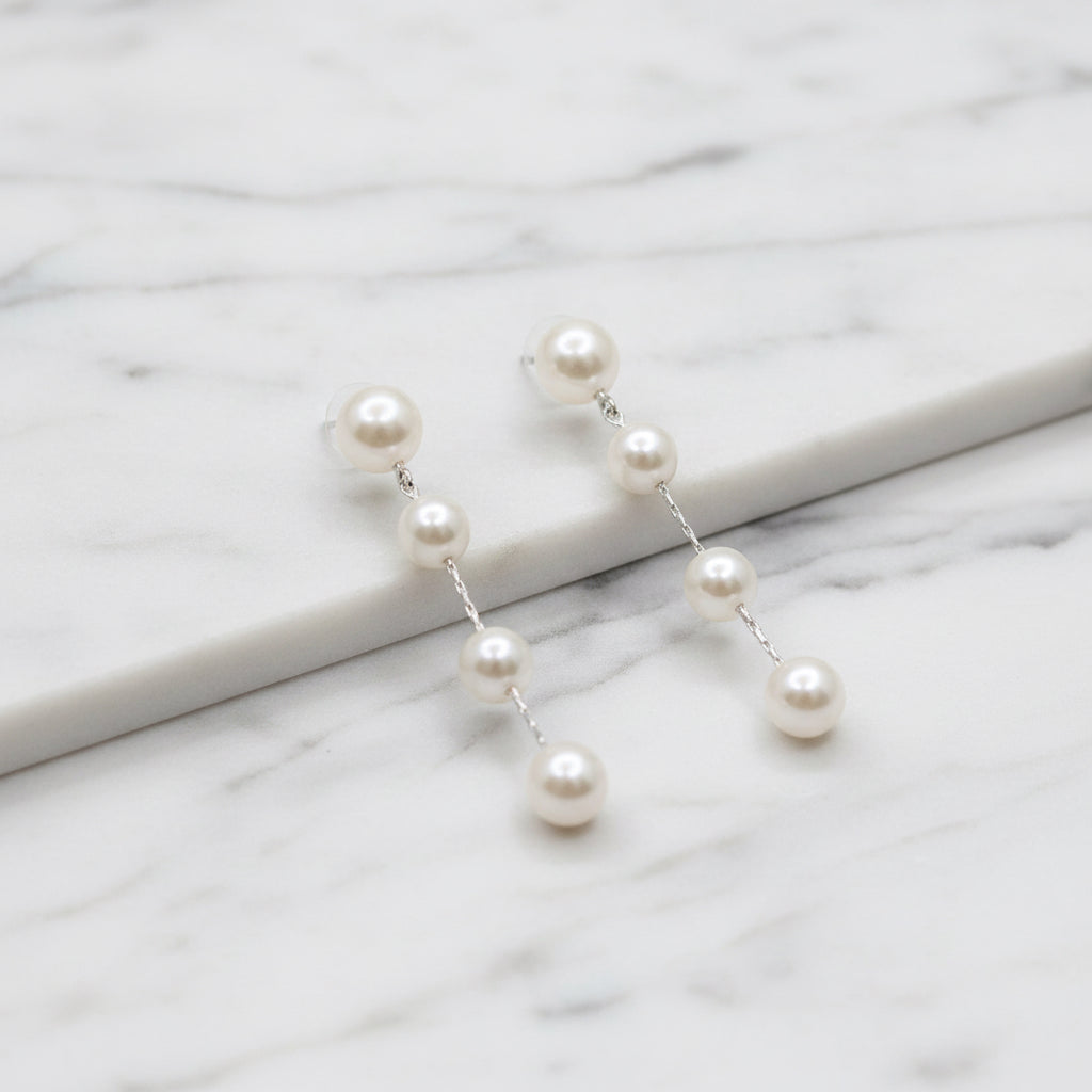 Four Drop Pearl Earrings