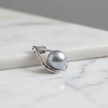 Grey Pearl Pendant With Cubic Zirconia On Top - Terciany 
