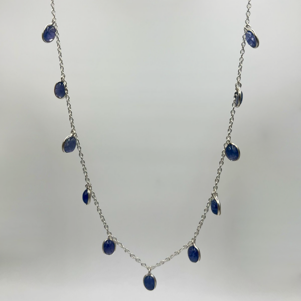 Tanzanite Semi Precious Stone Drop Necklace