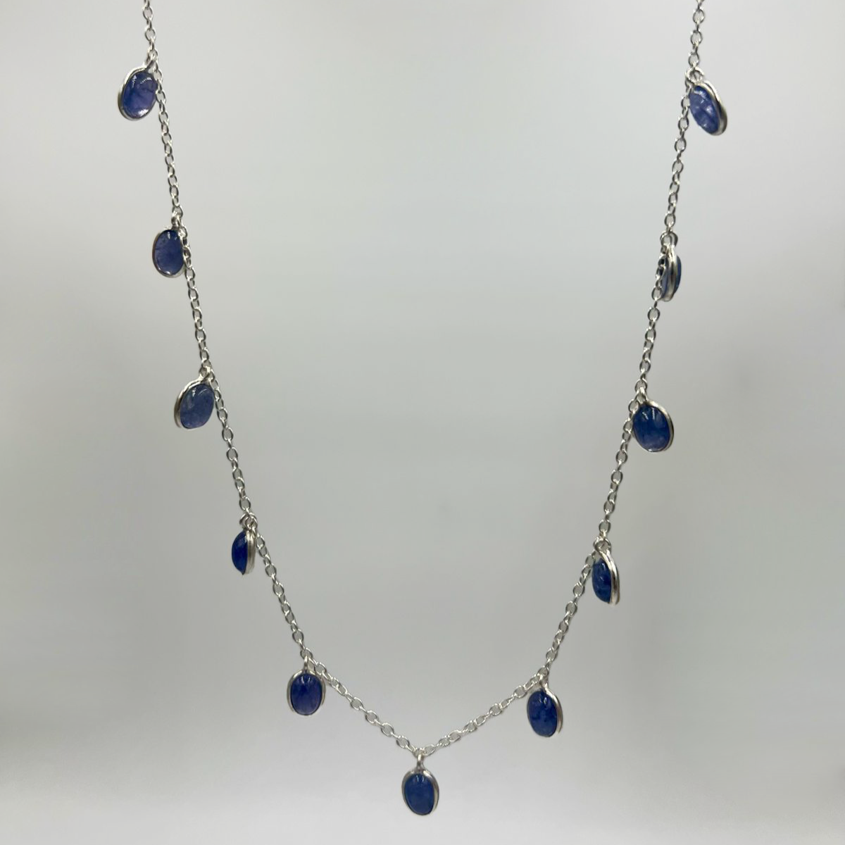 Tanzanite Semi Precious Stone Drop Necklace