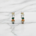 Hoop Earrings With Baguette Stone Detail - Terciany 