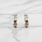 Hoop Earrings With Baguette Stone Detail - Terciany 