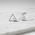Triangle Stud With Freshwater Pearls - Terciany 