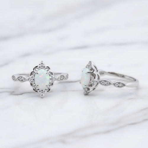 Opalite sterling silver ring - Terciany 