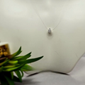 Teardrop Cubic Zirconia Pendant On Gut Necklace