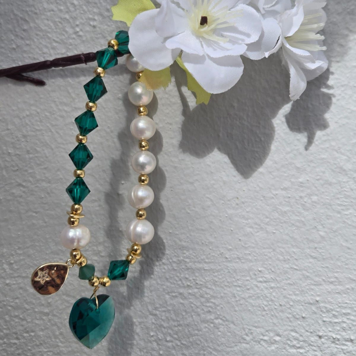 Green and Gold pearl bracelet - Terciany 