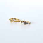 Golden Cross Huggy Earrings