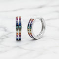 Double Hoop Colourful Huggy Earrings - Terciany 