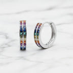 Double Hoop Colourful Huggy Earrings - Terciany 