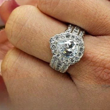 Teardrop Pavé Cubic Zirconia Sterling Silver Ring - Terciany 