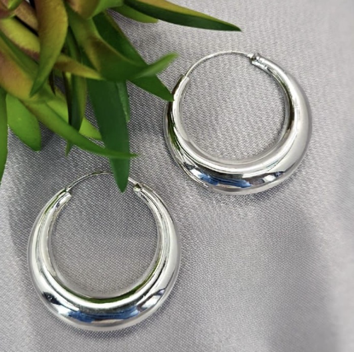 35Mm Wide Hoop Earrings