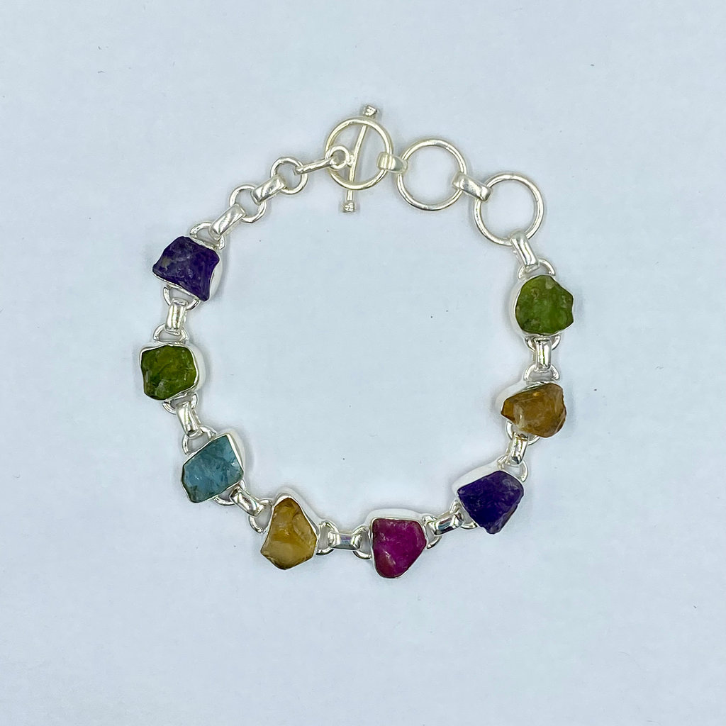Stunning Rough Semi Precious Stone Bracelet