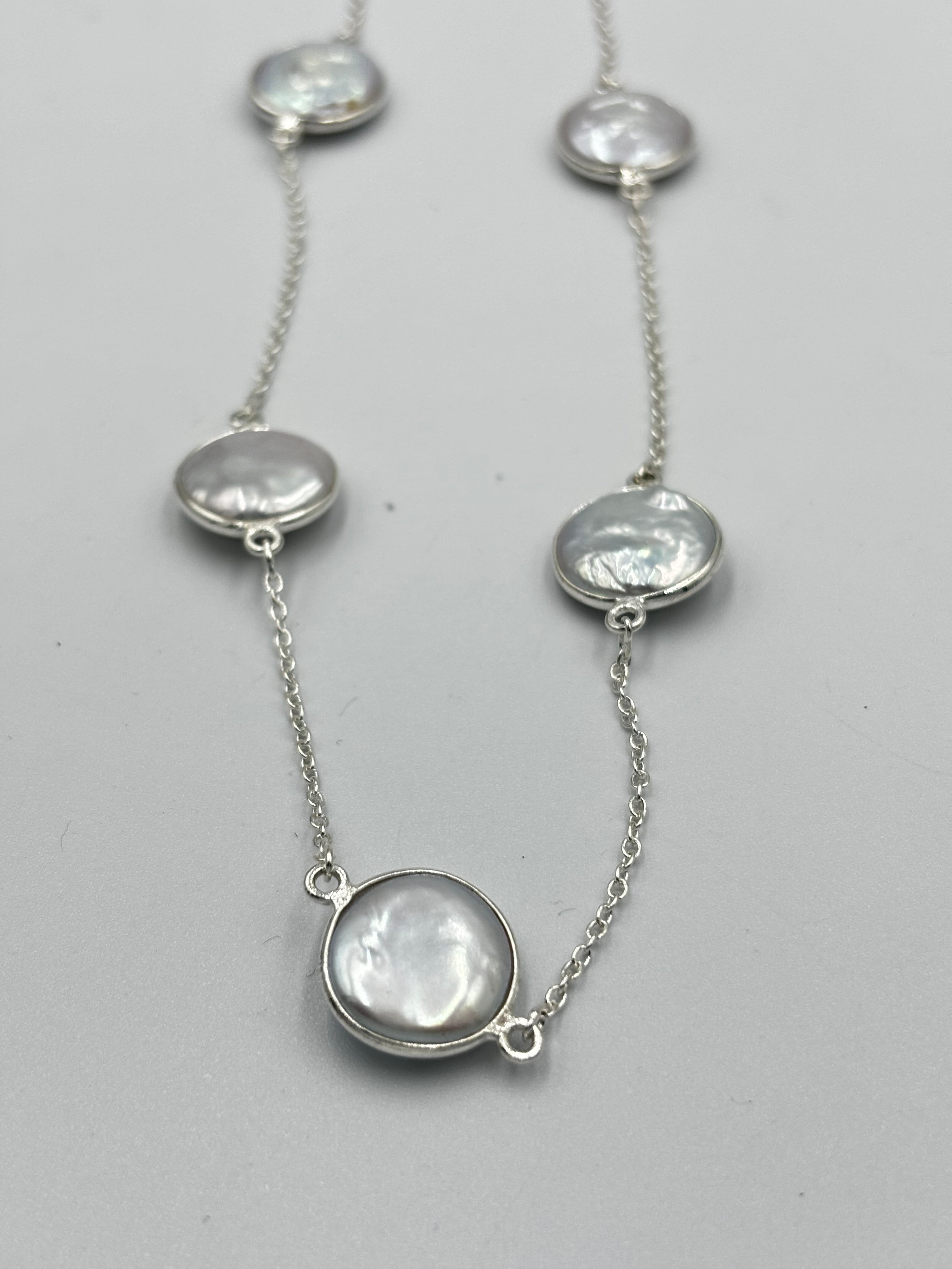 90cm necklace with 15 stunning coin pearls
