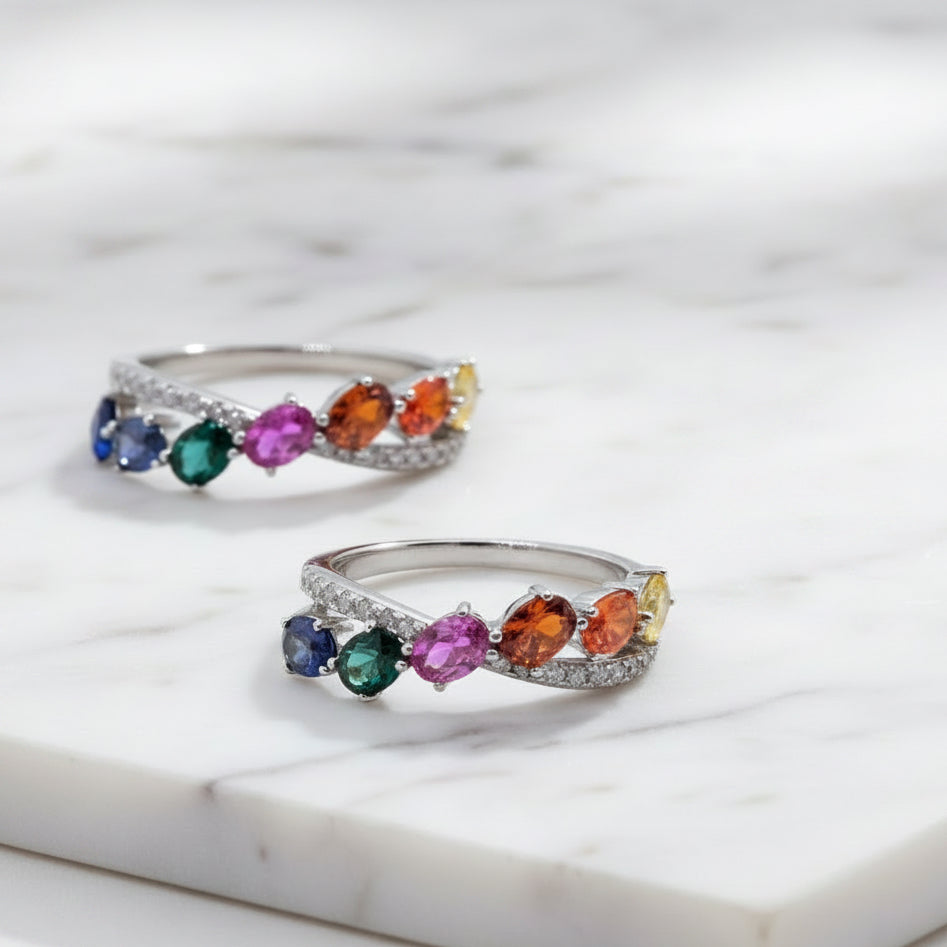 Cross Over Rainbow Ring - Terciany 