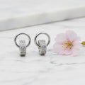 Double Ring Studs With Cubic Zirconia Detail - Terciany 