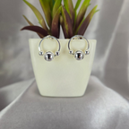 Sterling Silver Circle Studs With Three Balls
