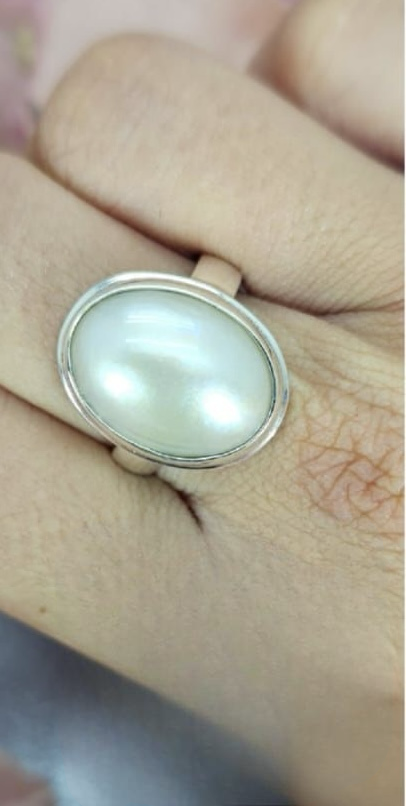 15x20mm Oval freshwater pearl ring