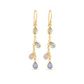 Dangly Pastel Semi Precious Stone Drop Earrings - Terciany 