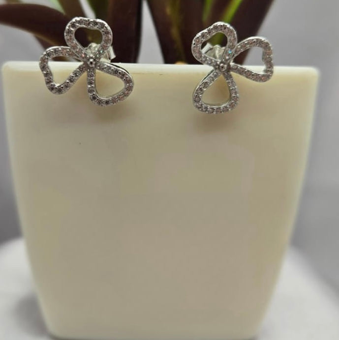 Stunning large Pavé flower stud