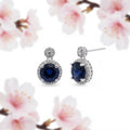 Round Blue Cubic Zirconia Studs