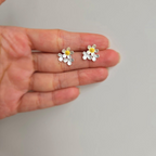 12mm Three Flower Stud Earrings
