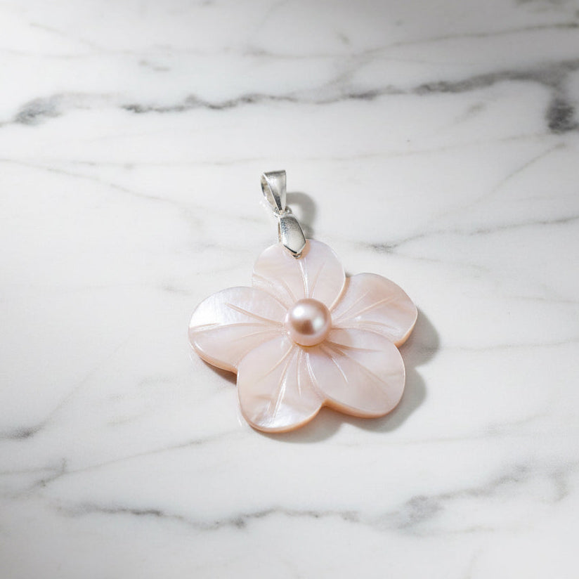 Mother Of Pearl Flower Pendant
