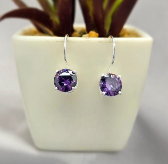 Purple cubic zirconia earring - Terciany 