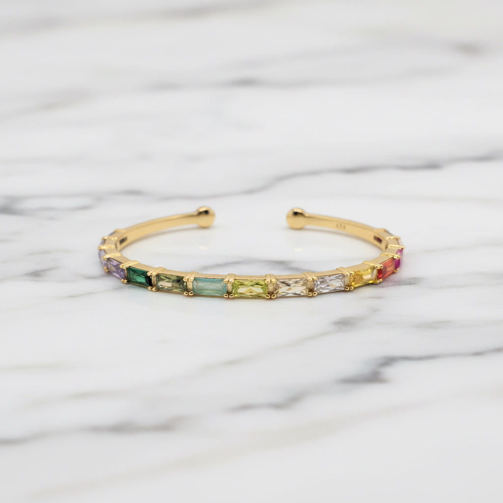 Gold Bracelet With Cubic Zirconia Stones