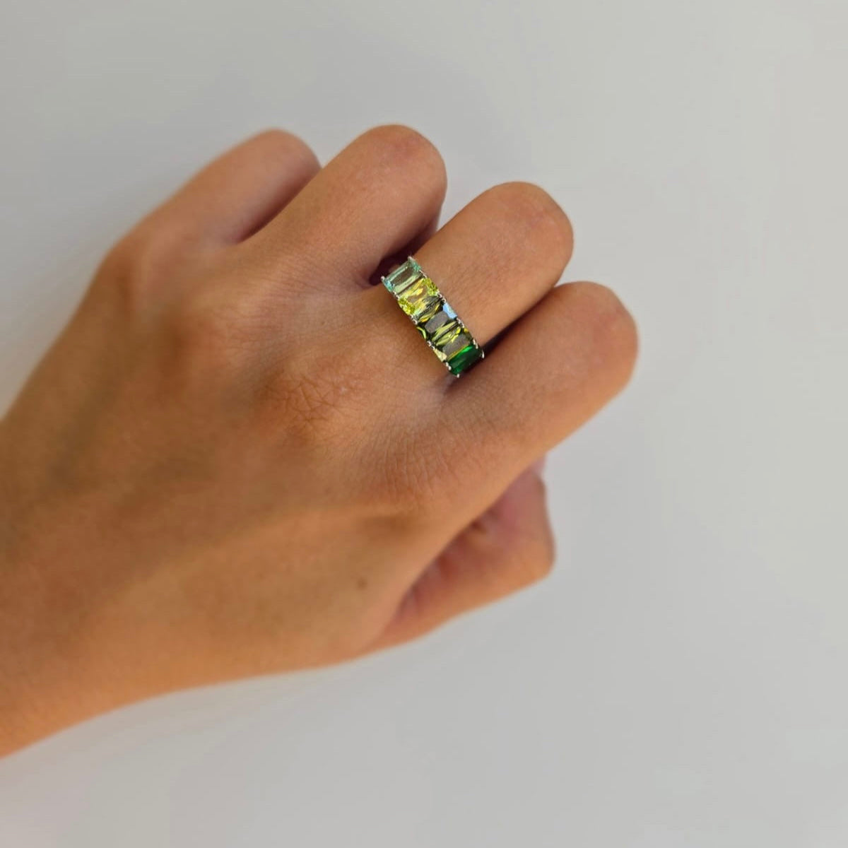 Green Baguette Ring