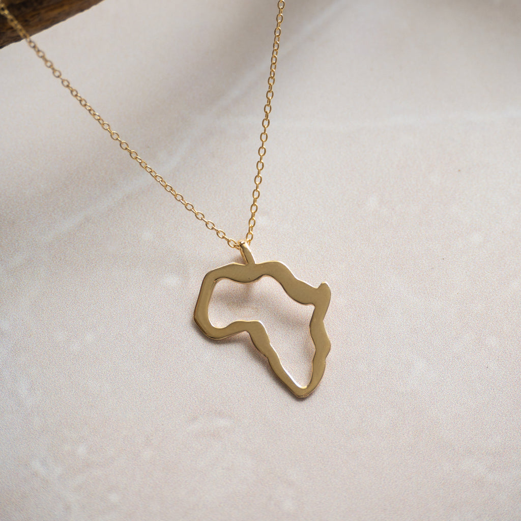 Outlined African Necklace In Gold Or Silver