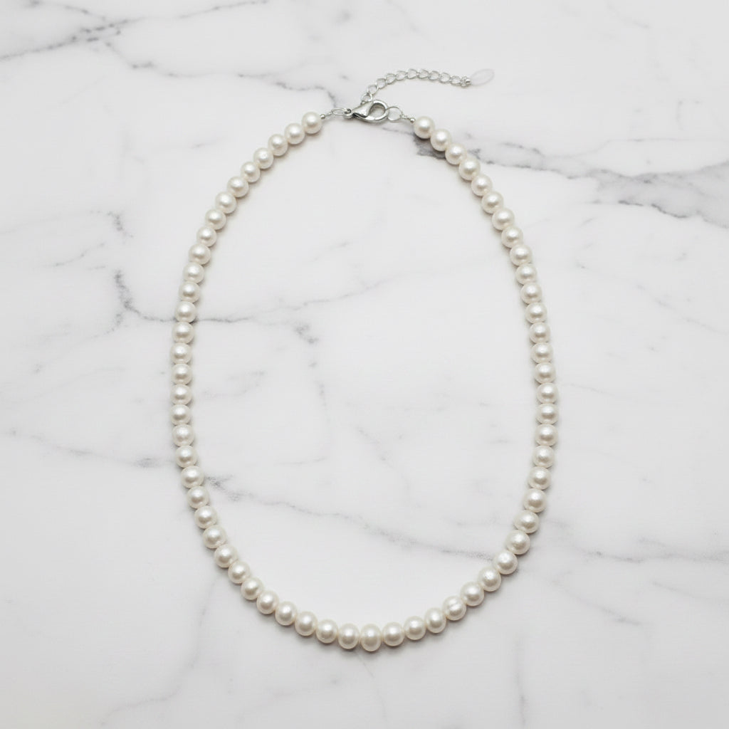 Round White Pearl Necklace - Terciany 