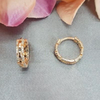 18mm Rosé Gold Huggy With Cubic Zirconia