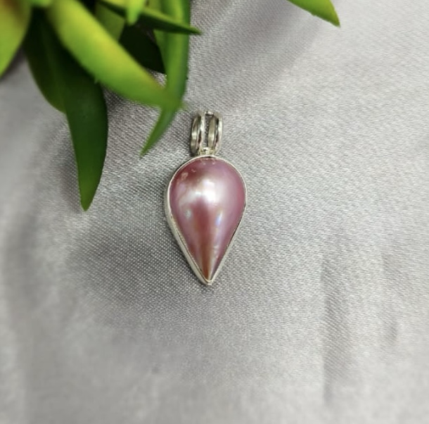 15X22 Pink Mabe Pearl Teardrop  Pendant