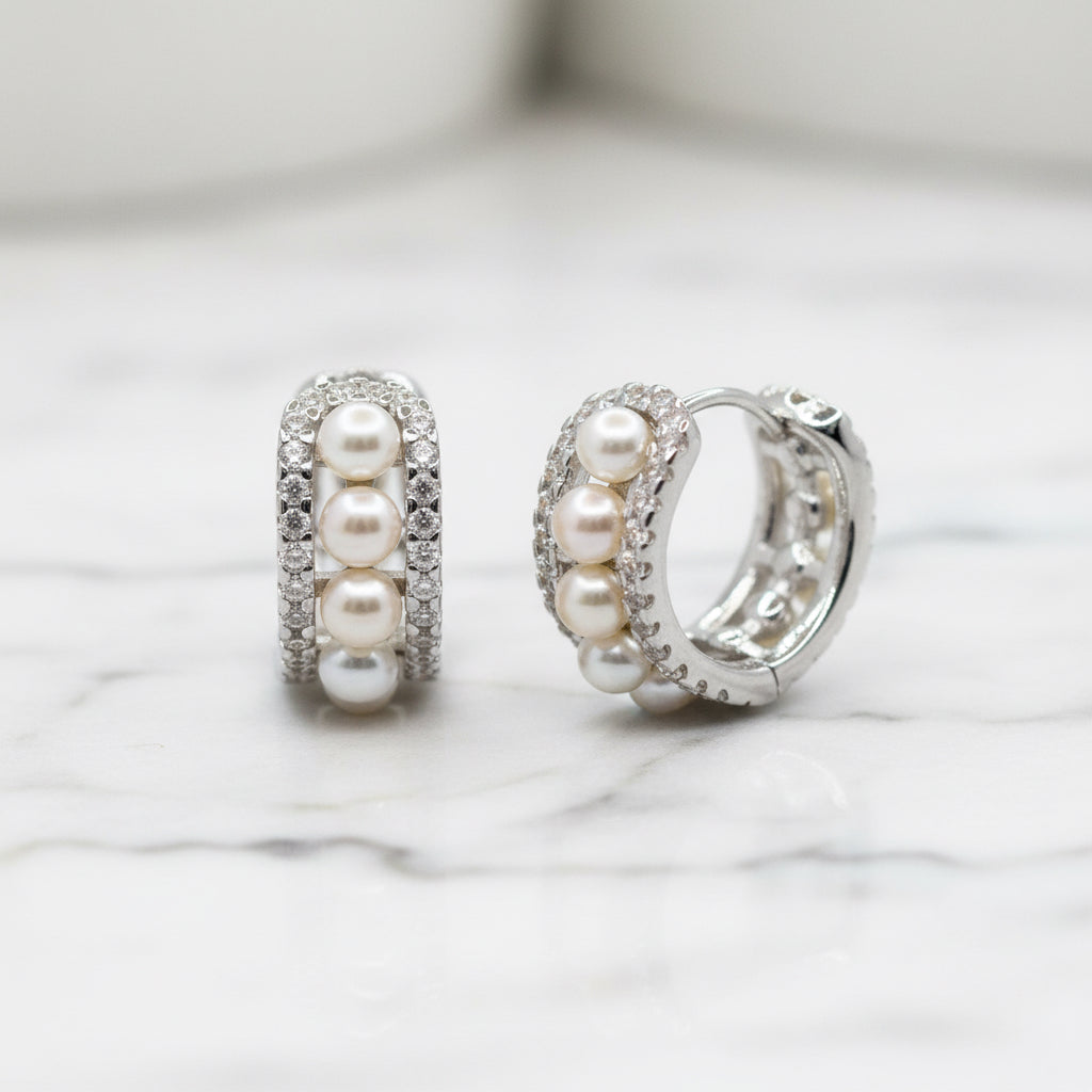 Most Beautiful Huggies With Lots Of Freshwater Pearls