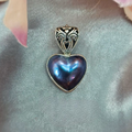 Blue Heart Shaped Mabe Pearl Pendant