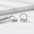Circle Stud With Cubic Drops