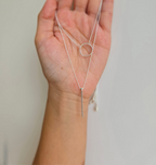 Sterling Silver Double Necklace With Open Circle And Disc