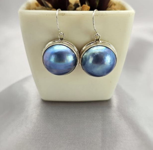 Blue Mabe Drop Earrings