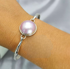 70Mm Bracelet With Pink Mabe Pearl