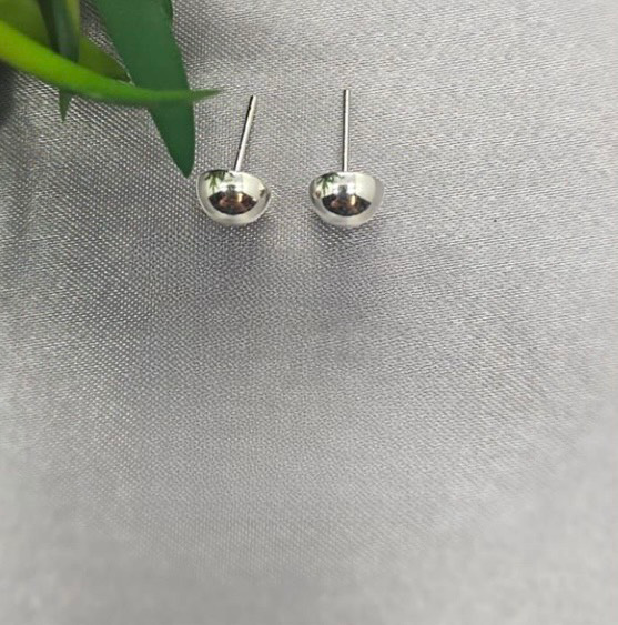 8 mm Silver Dome Earrings - Terciany 