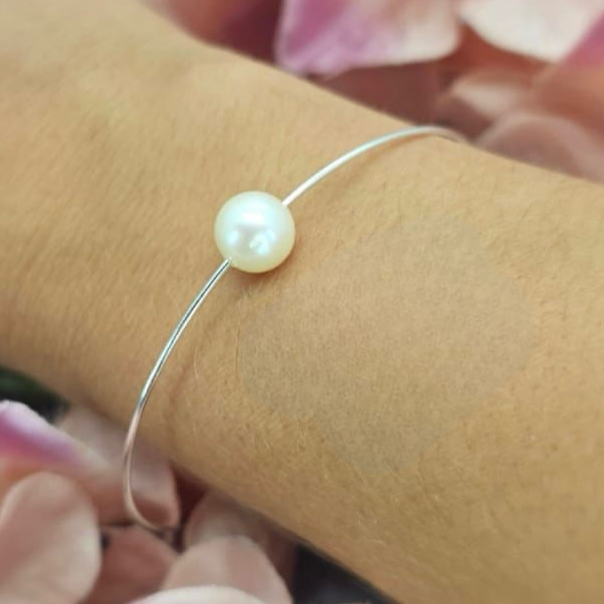 Sterling Silver Bracelet With Freshwater Pearl