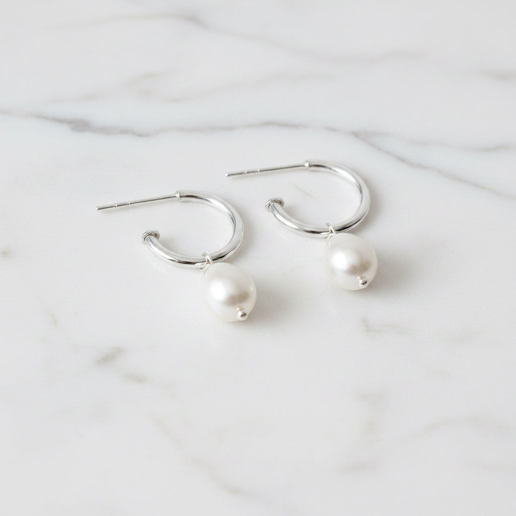 Pretty woman drop earrings with pearl drop