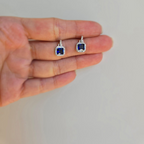 Blue Square Drop Earring