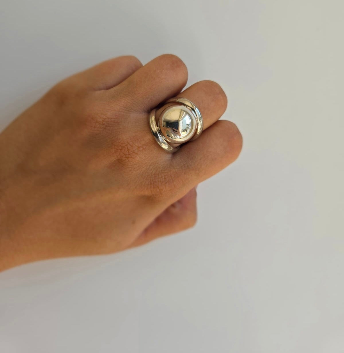 Solid Sterling Silver Ball Ring