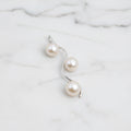 River Flow Sterling Silver Pendant With Three Freshwater Pearls - Terciany 